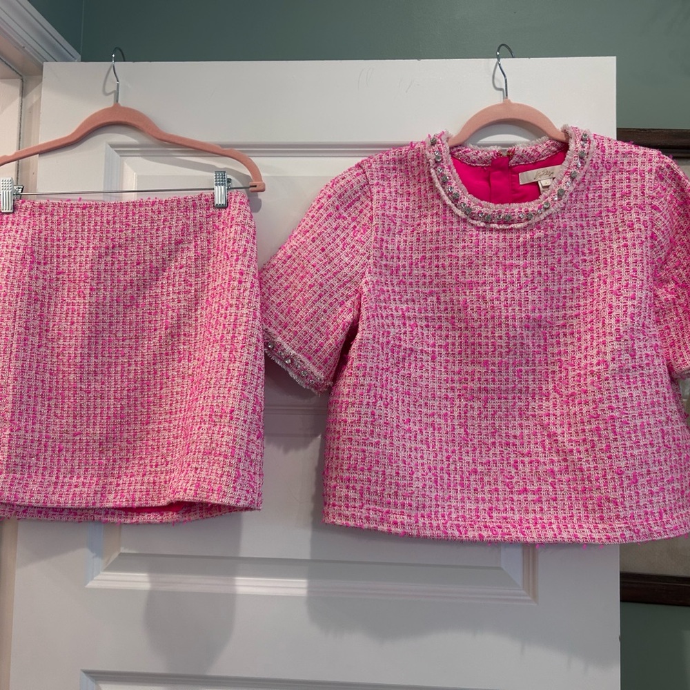 Lilly Pulitzer Vibrant Pink Tweed Set